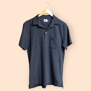 Faherty MENS Dark Grey Short Sleeve Polo Shirt Cotton Peru Casual MENS Small